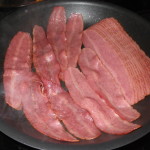 Turkey bacon cooking