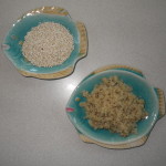White quinoa--uncooked and cooked